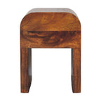 Mini Darcy Solid Mango Wood Nightstand with Curved Edges – Chestnut Finish