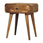 Avora Solid Mango Wood Nightstand with 1 Drawer – Oak-Ish Finish