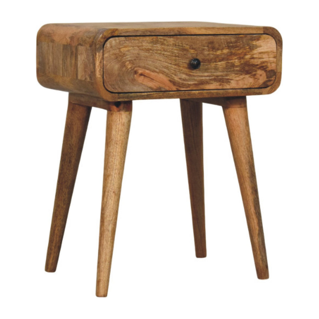Avora Solid Mango Wood Nightstand with 1 Drawer – Oak-Ish Finish