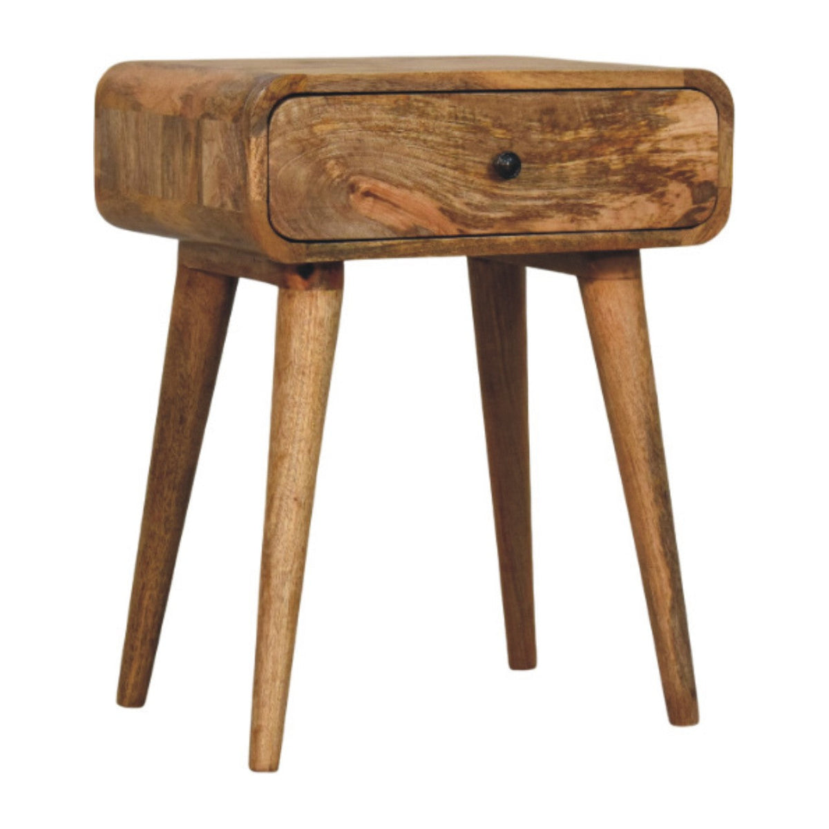 Avora Solid Mango Wood Nightstand with 1 Drawer – Oak-Ish Finish