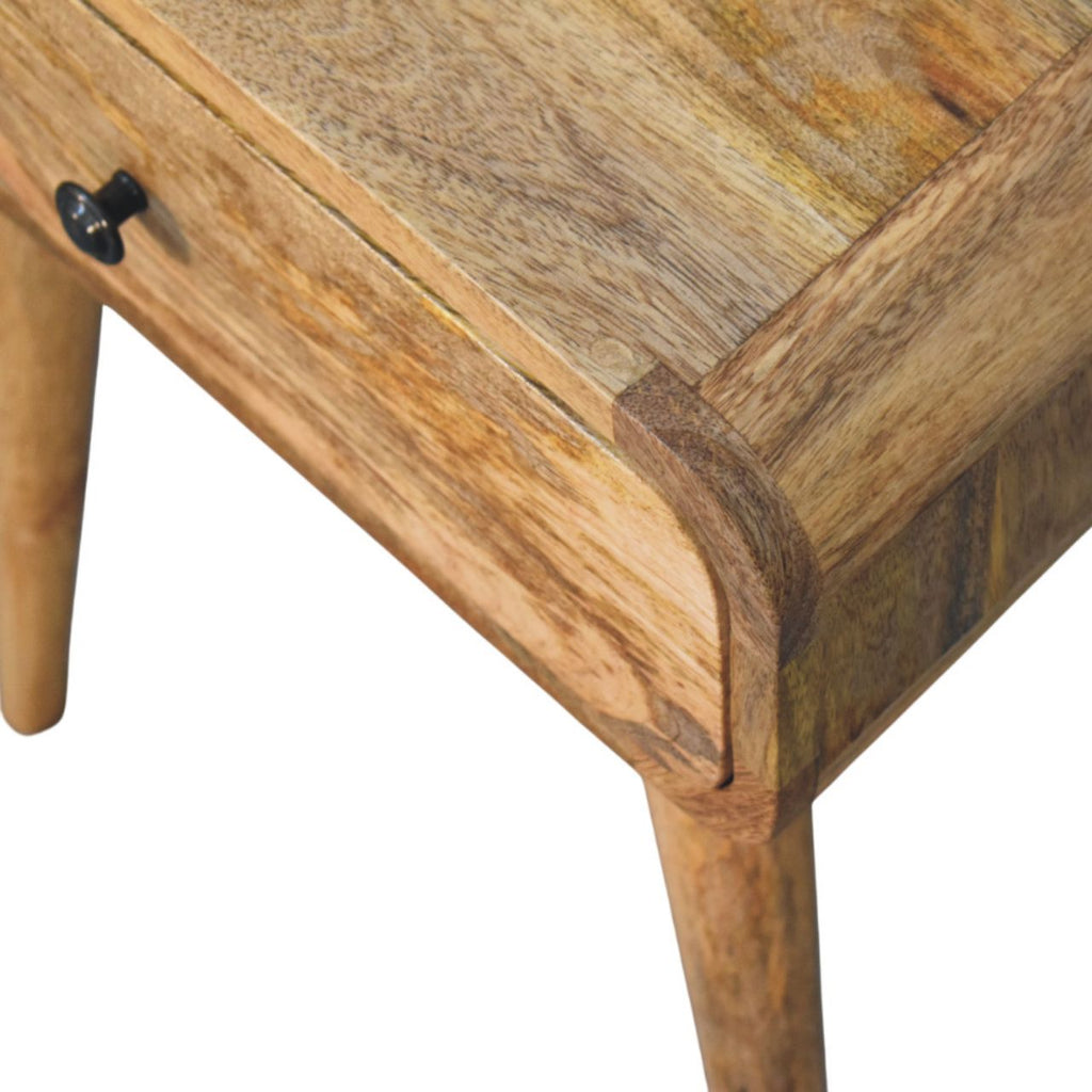 Avora Solid Mango Wood Nightstand with 1 Drawer – Oak-Ish Finish