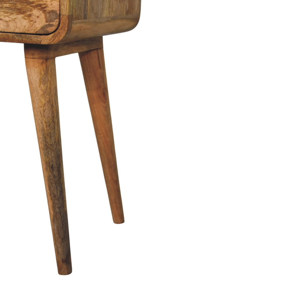 Avora Solid Mango Wood Nightstand with 1 Drawer – Oak-Ish Finish