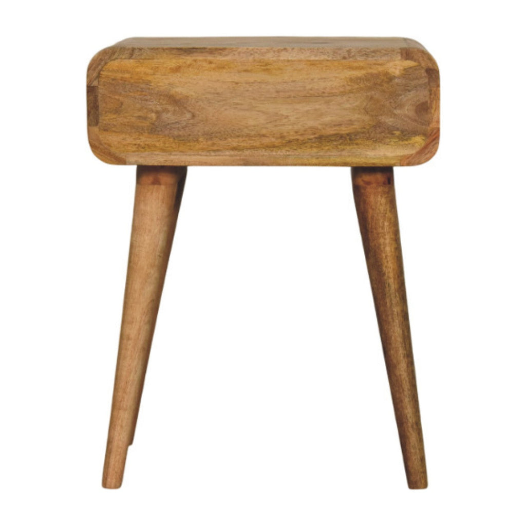 Avora Solid Mango Wood Nightstand with 1 Drawer – Oak-Ish Finish
