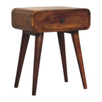 Avora Solid Mango Wood 1-Drawer Nightstand – Chestnut Finish