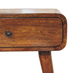 Avora Solid Mango Wood 1-Drawer Nightstand – Chestnut Finish