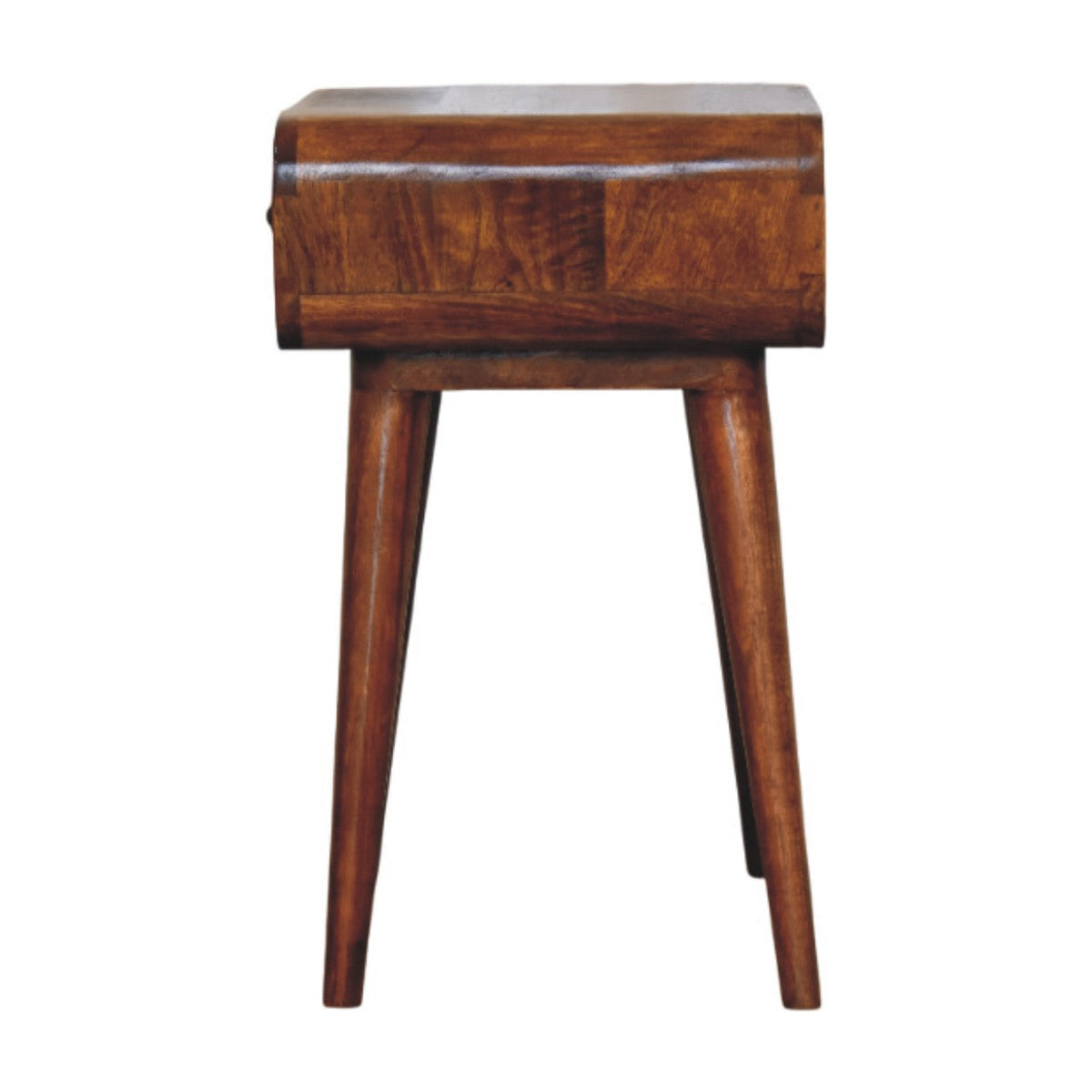 Avora Solid Mango Wood 1-Drawer Nightstand – Chestnut Finish
