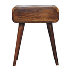 Avora Solid Mango Wood 1-Drawer Nightstand – Chestnut Finish