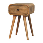 Avora Mini Solid Mango Wood Nightstand with 1 Drawer – Oak-Ish Finish