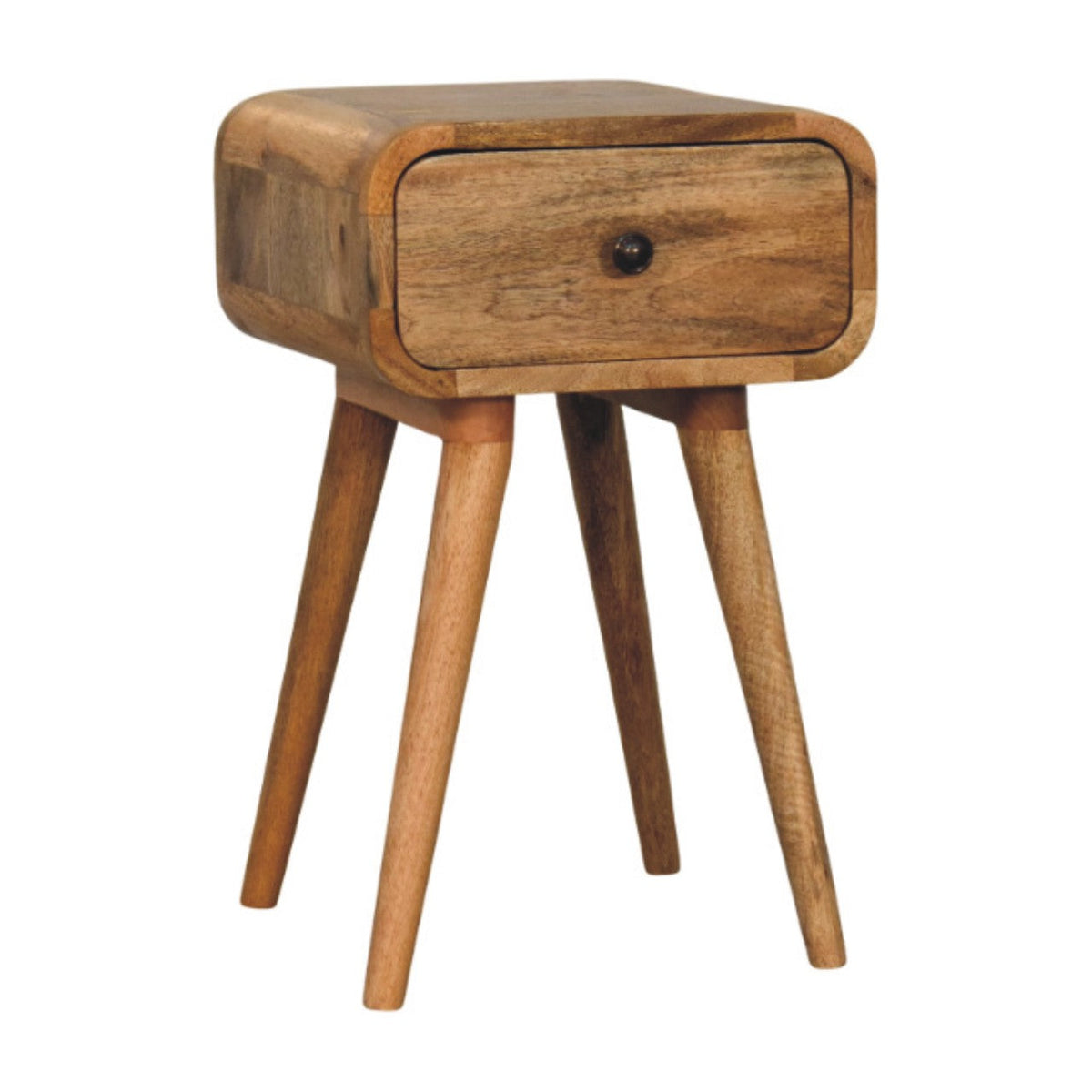 Avora Mini Solid Mango Wood Nightstand with 1 Drawer – Oak-Ish Finish