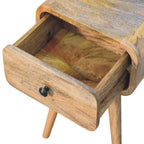 Avora Mini Solid Mango Wood Nightstand with 1 Drawer – Oak-Ish Finish