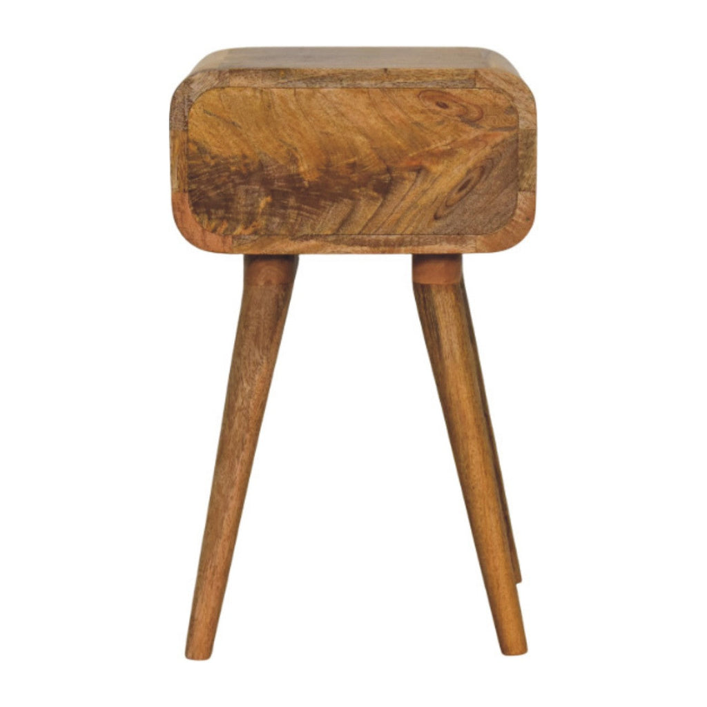 Avora Mini Solid Mango Wood Nightstand with 1 Drawer – Oak-Ish Finish