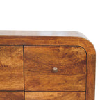 Darcy Solid Mango Wood Chest – Chestnut Finish, 3-over-3 Drawer Layout
