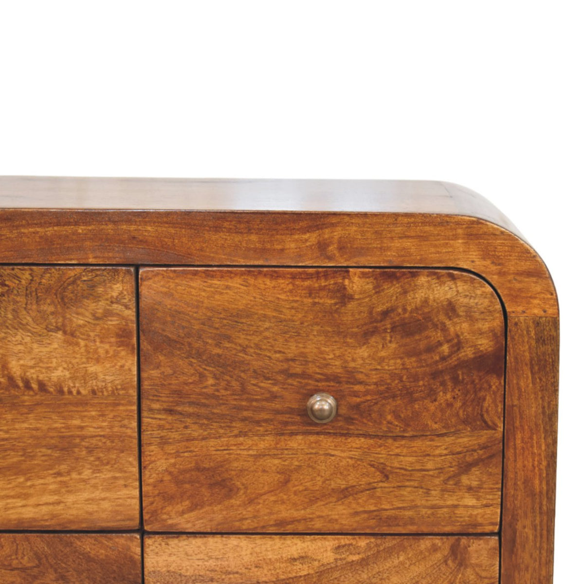 Darcy Solid Mango Wood Chest – Chestnut Finish, 3-over-3 Drawer Layout