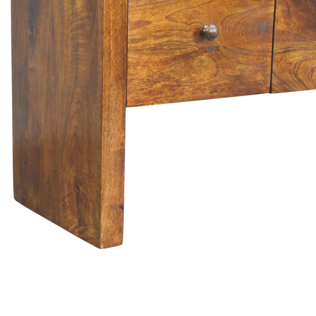 Darcy Solid Mango Wood Chest – Chestnut Finish, 3-over-3 Drawer Layout