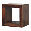 Solis Open Solid Mango Wood Side Table – California Walnut Finish