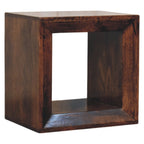 Solis Open Solid Mango Wood Side Table – California Walnut Finish