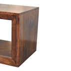 Solis Open Solid Mango Wood Side Table – California Walnut Finish