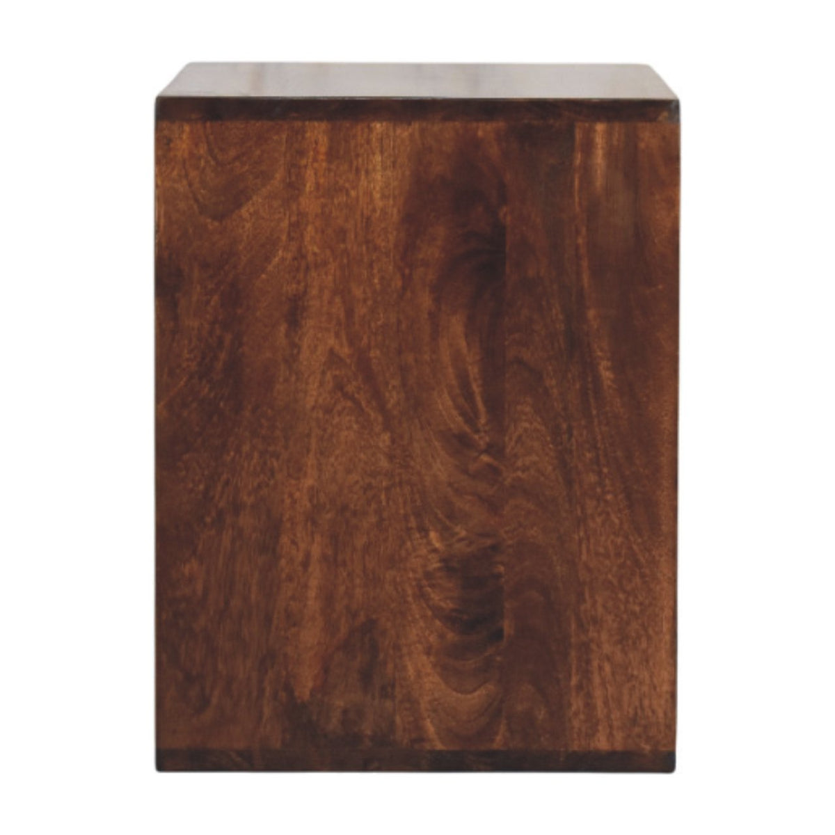 Solis Open Solid Mango Wood Side Table – California Walnut Finish