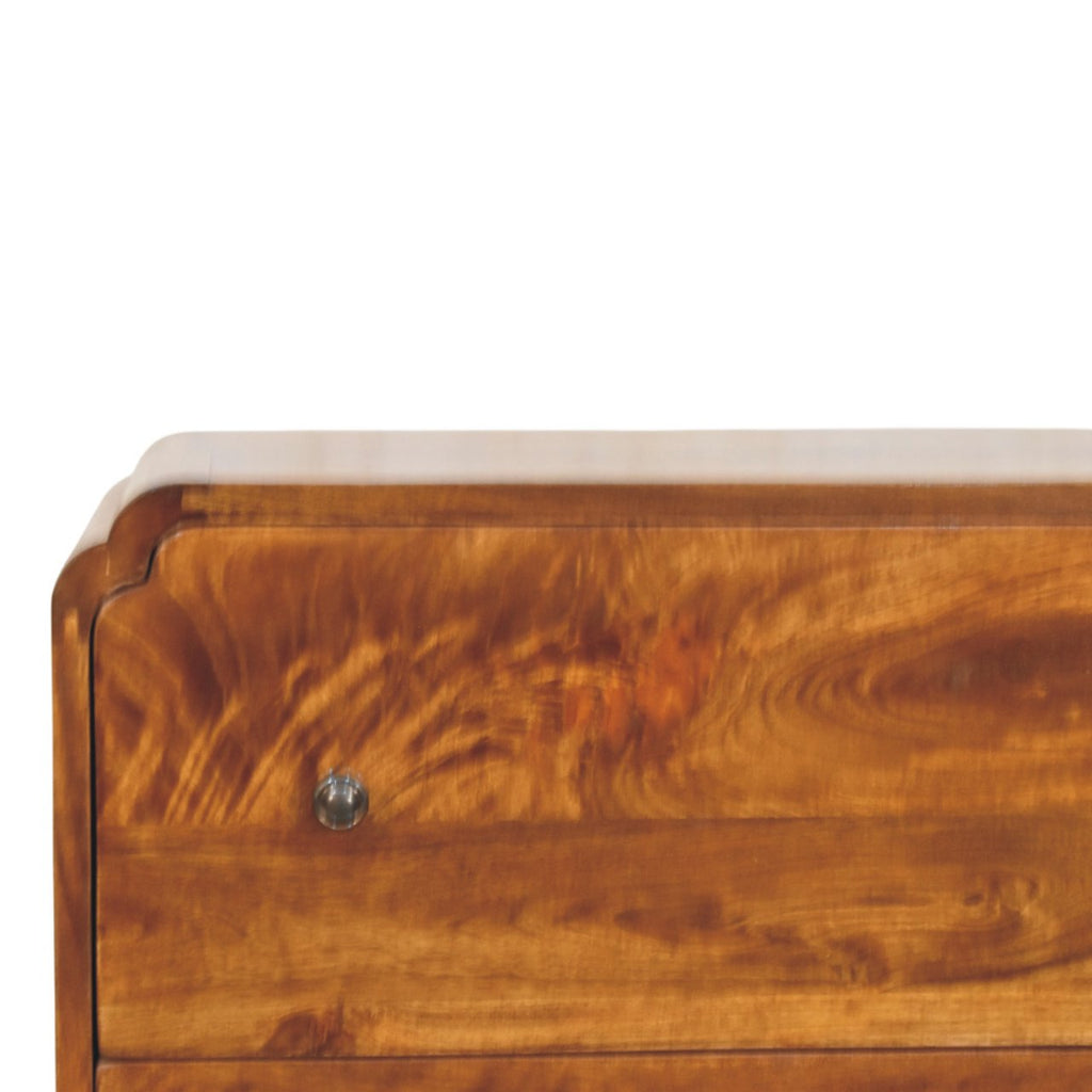 Newton 3-Drawer Solid Mango Wood Chest – Chestnut Finish