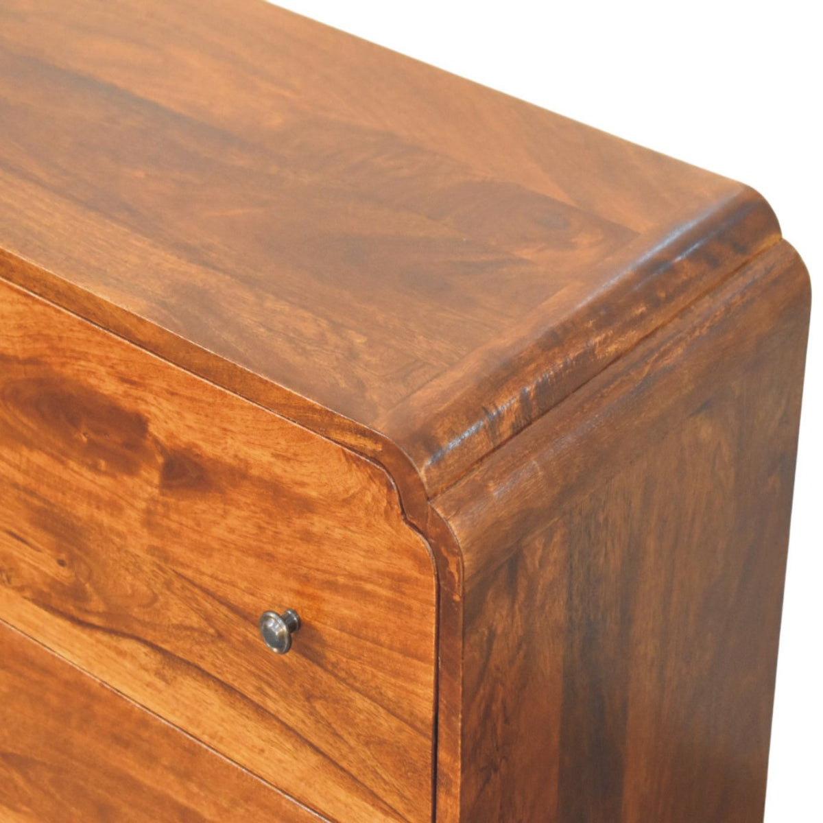 Newton 3-Drawer Solid Mango Wood Chest – Chestnut Finish