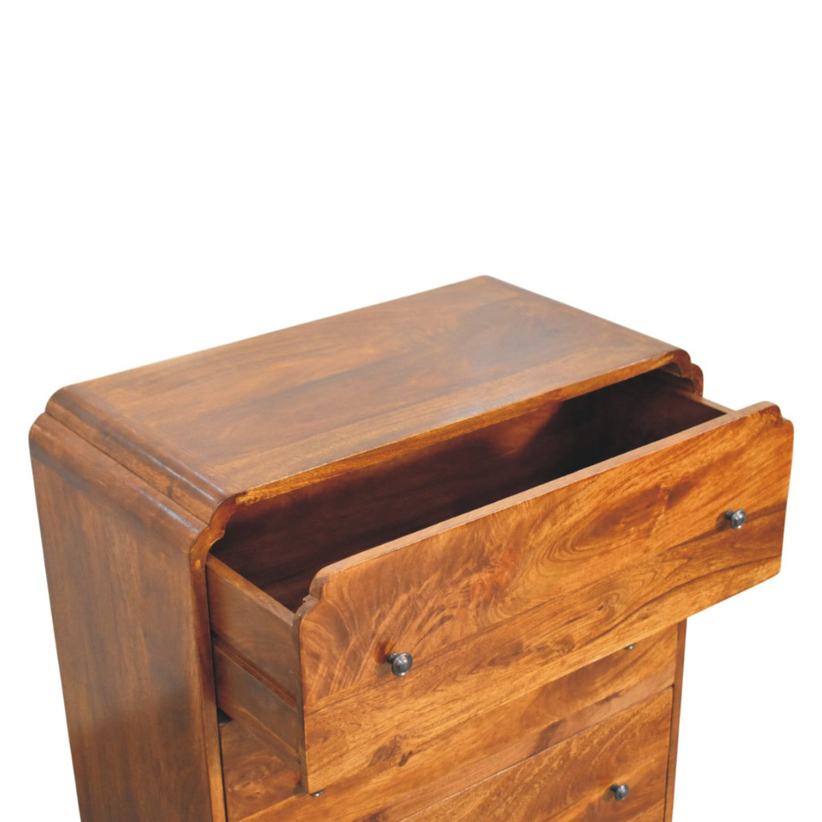 Newton 3-Drawer Solid Mango Wood Chest – Chestnut Finish