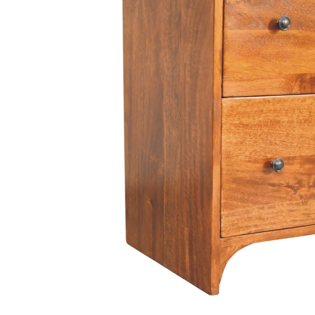 Newton 3-Drawer Solid Mango Wood Chest – Chestnut Finish