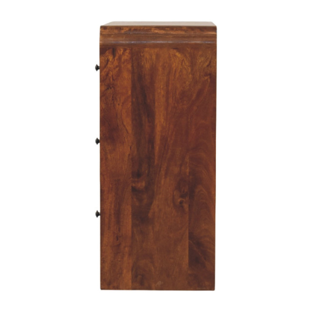 Newton 3-Drawer Solid Mango Wood Chest – Chestnut Finish