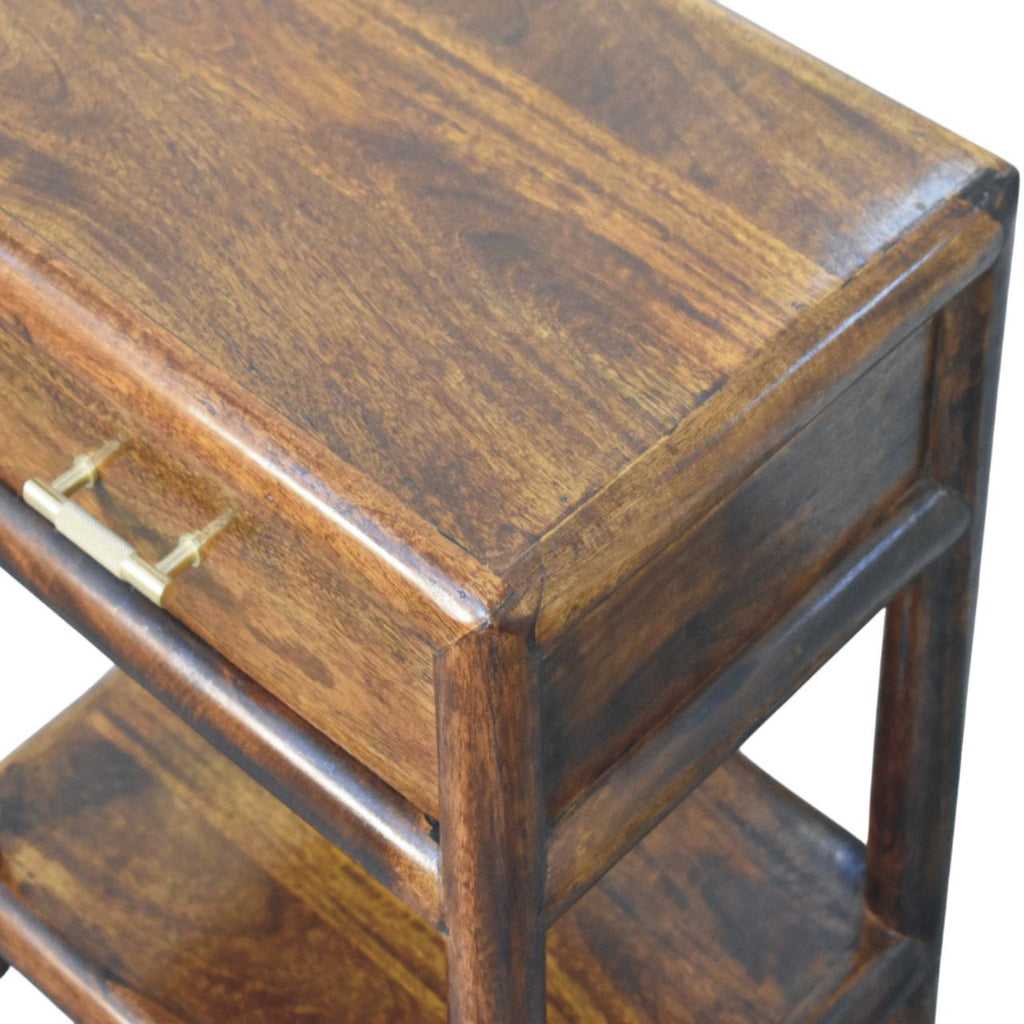Regency Solid Mango Wood Nightstand – Chestnut Finish