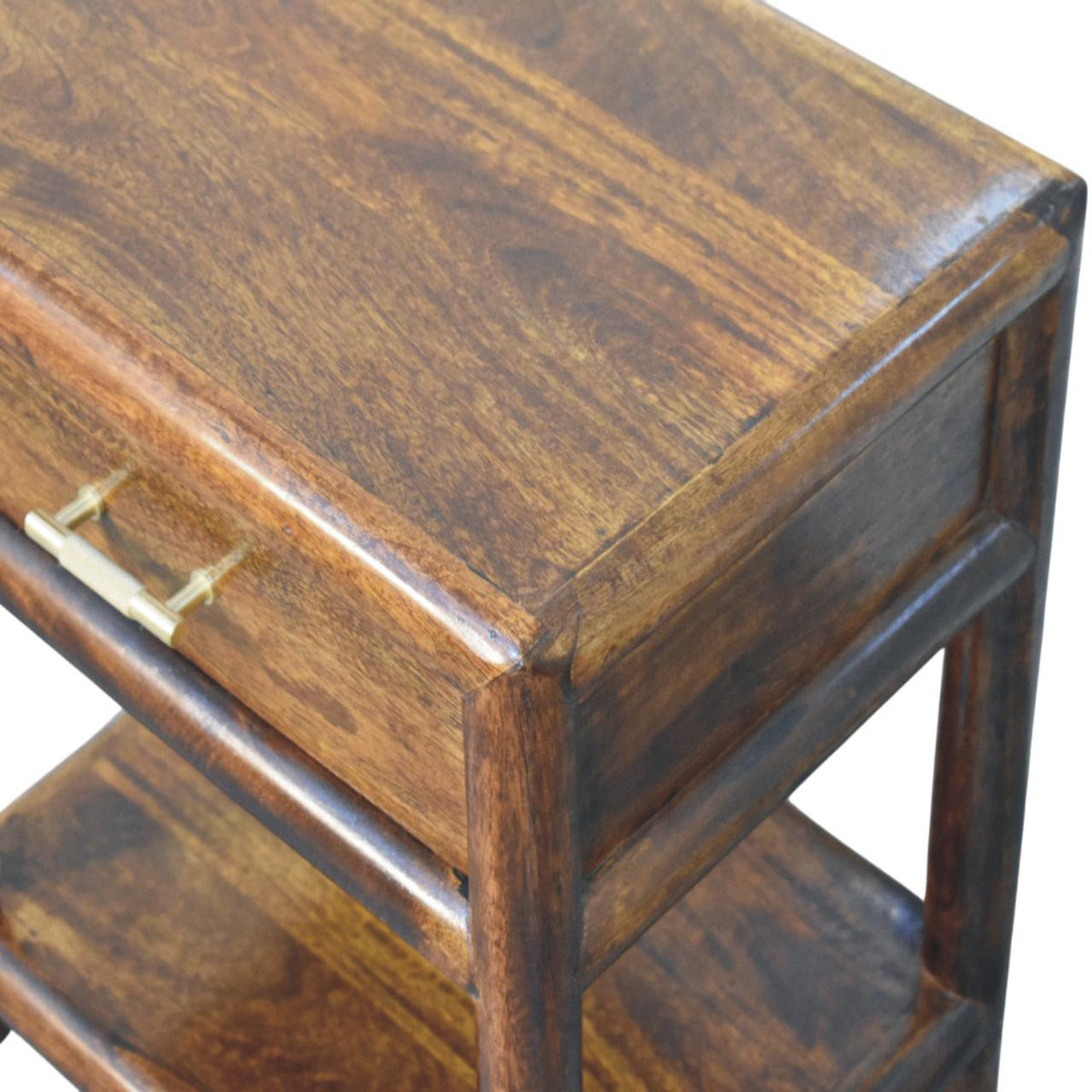 Regency Solid Mango Wood Nightstand – Chestnut Finish