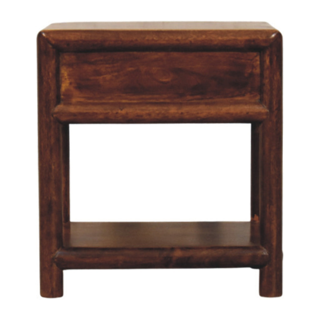 Regency Solid Mango Wood Nightstand – Chestnut Finish