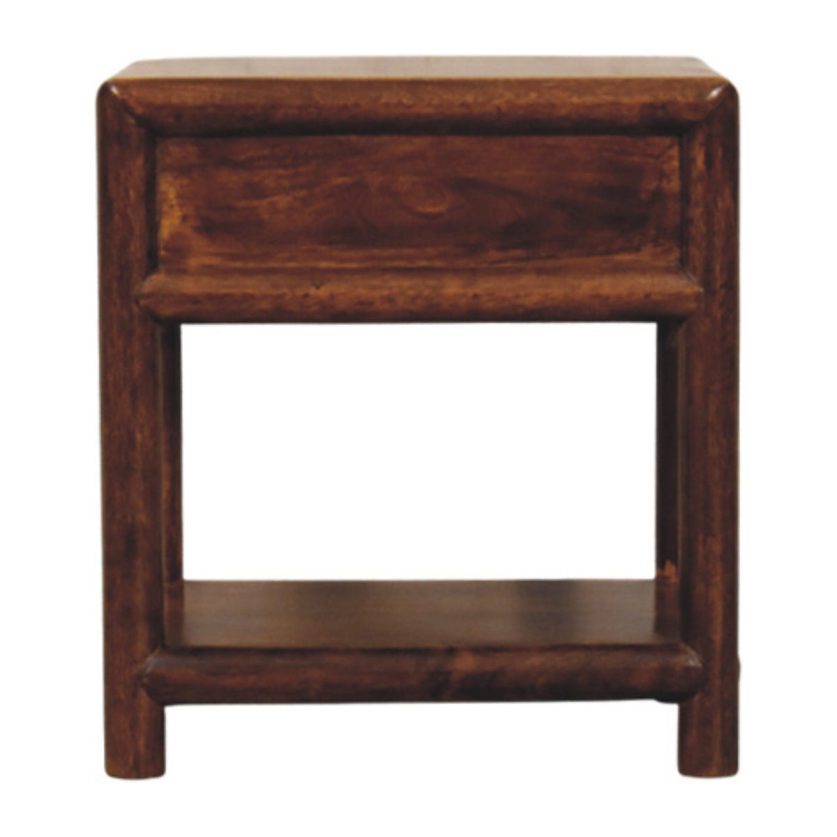 Regency Solid Mango Wood Nightstand – Chestnut Finish