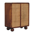 Larissa 2 Door Solid Mango Wood Cabinet – Chestnut Finish