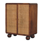 Larissa 2 Door Solid Mango Wood Cabinet – Chestnut Finish