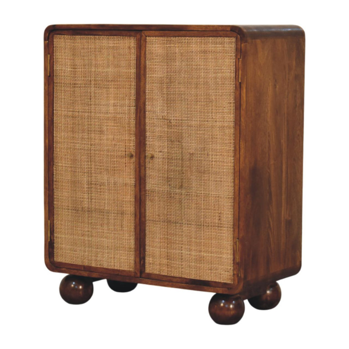 Larissa 2 Door Solid Mango Wood Cabinet – Chestnut Finish
