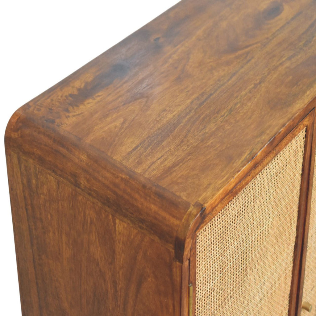 Larissa 2 Door Solid Mango Wood Cabinet – Chestnut Finish