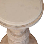 Bellis Marble Solid Mango Wood Accent Table – Salted Oak Finish