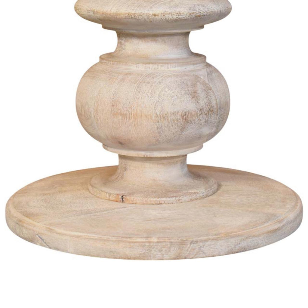 Bellis Marble Solid Mango Wood Accent Table – Salted Oak Finish