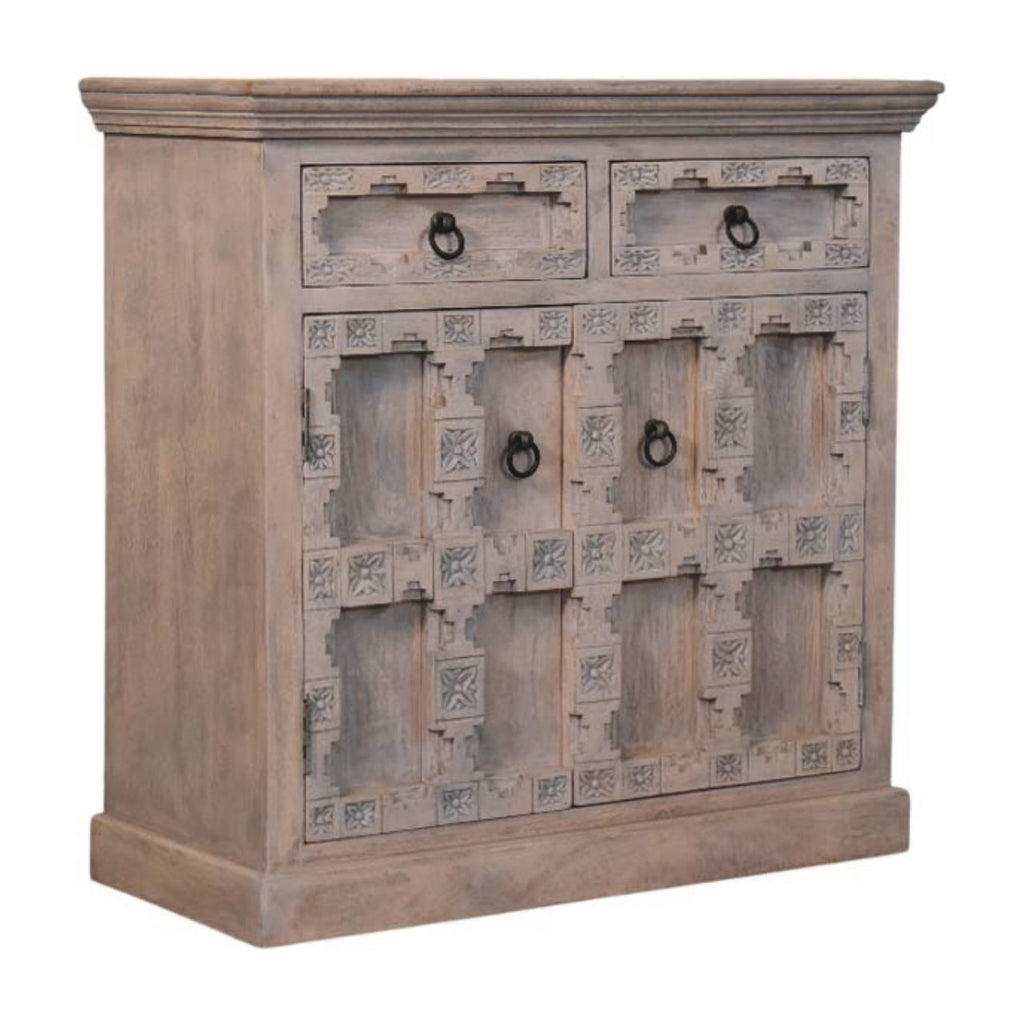 Jaipur Lattice Solid Mango Wood Sideboard – Acid Wash Finish