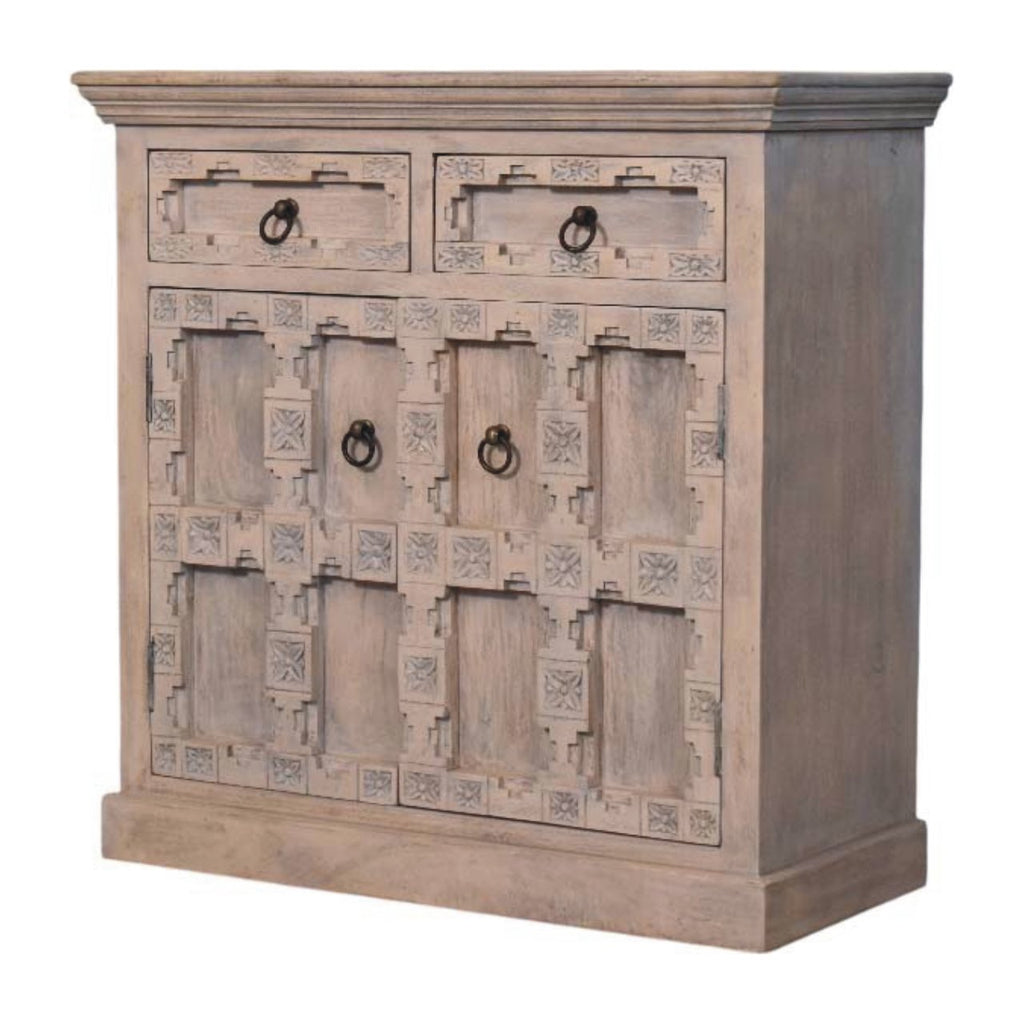 Jaipur Lattice Solid Mango Wood Sideboard – Acid Wash Finish