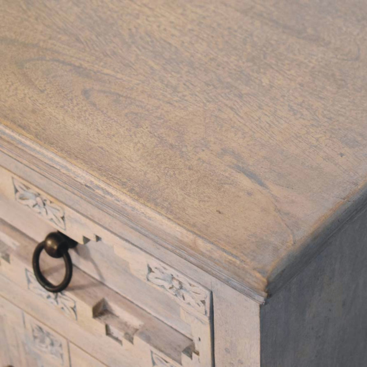 Jaipur Lattice Solid Mango Wood Sideboard – Acid Wash Finish