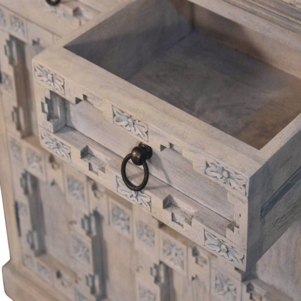 Jaipur Lattice Solid Mango Wood Sideboard – Acid Wash Finish