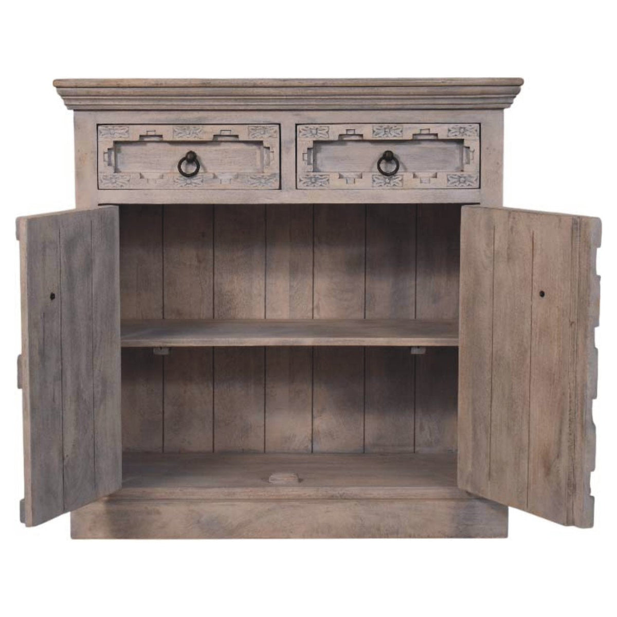 Jaipur Lattice Solid Mango Wood Sideboard – Acid Wash Finish