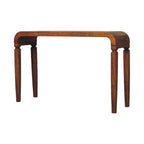 Arcus Solid Mango Wood Console Table – Amber Oak Finish