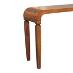 Arcus Solid Mango Wood Console Table – Amber Oak Finish