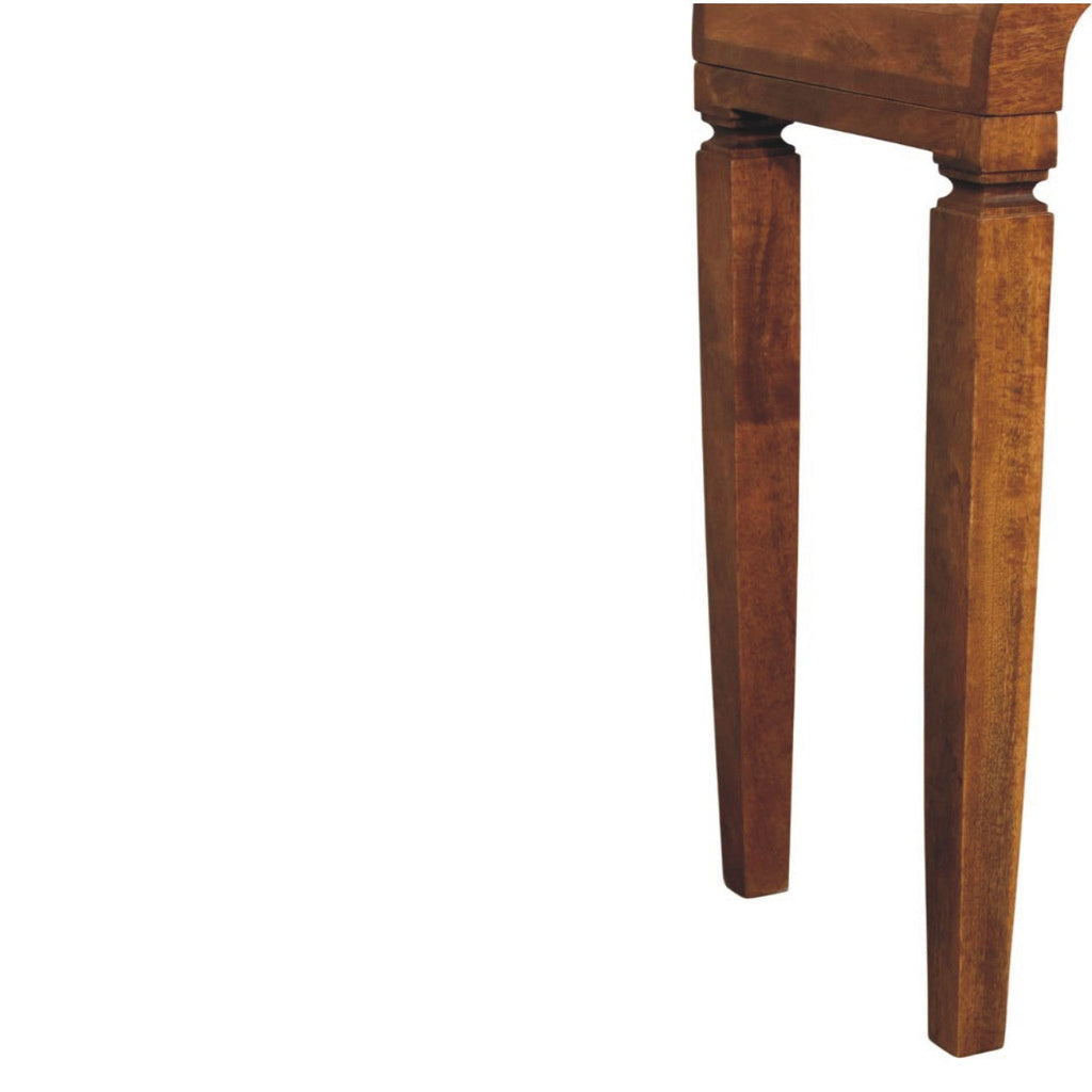 Arcus Solid Mango Wood Console Table – Amber Oak Finish