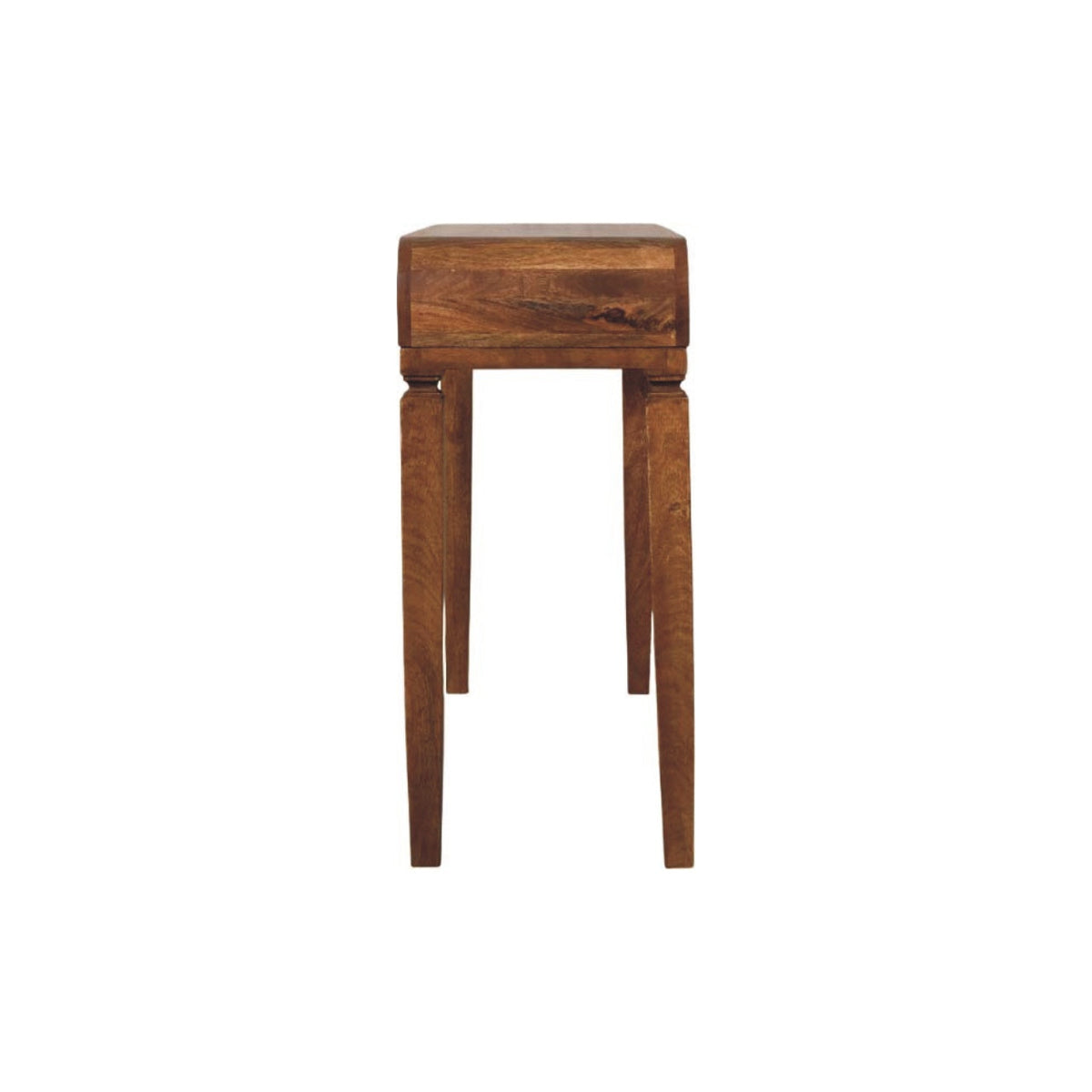 Arcus Solid Mango Wood Console Table – Amber Oak Finish