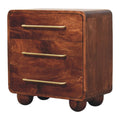 3-Drawer Rounded Solid Mango Wood Chest – Winewood Oak Finish