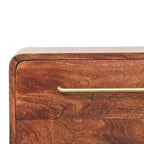 3-Drawer Rounded Solid Mango Wood Chest – Winewood Oak Finish