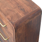 3-Drawer Rounded Solid Mango Wood Chest – Winewood Oak Finish