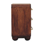 3-Drawer Rounded Solid Mango Wood Chest – Winewood Oak Finish
